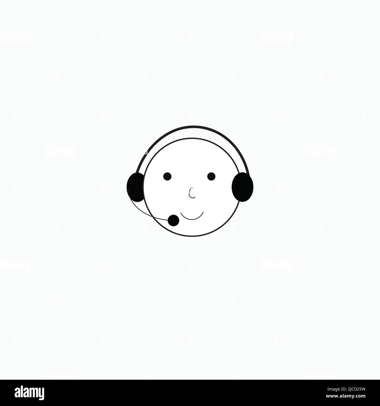 Boy with headphones, operator logo Stock Vector