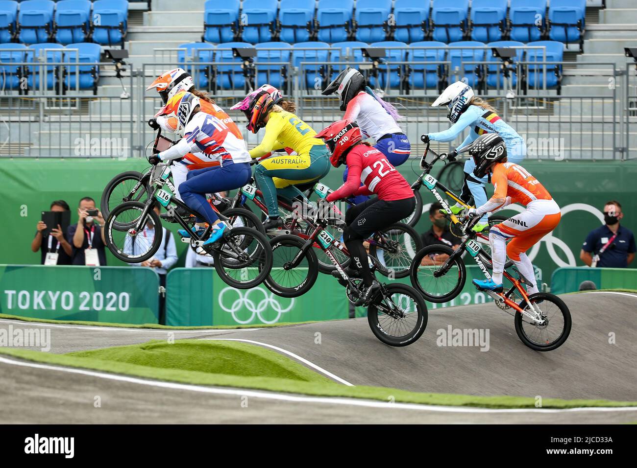 JULY 30th, 2021 - TOKYO, JAPAN: riders in action during the Cycling BMX ...