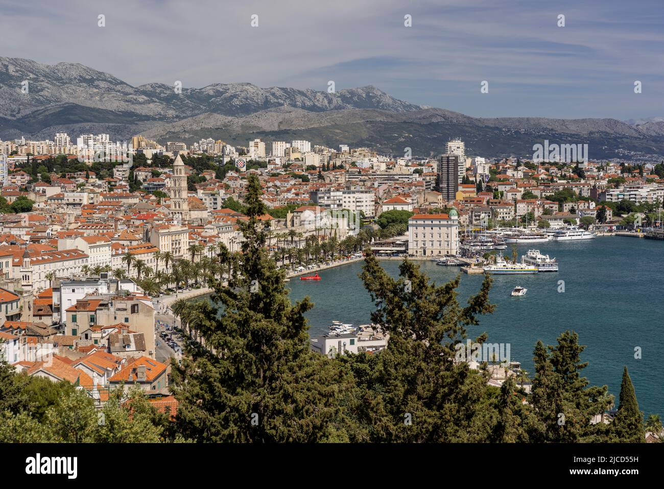 View of Split from Marjan Hill Overlook, Split, Croatia Stock Photo