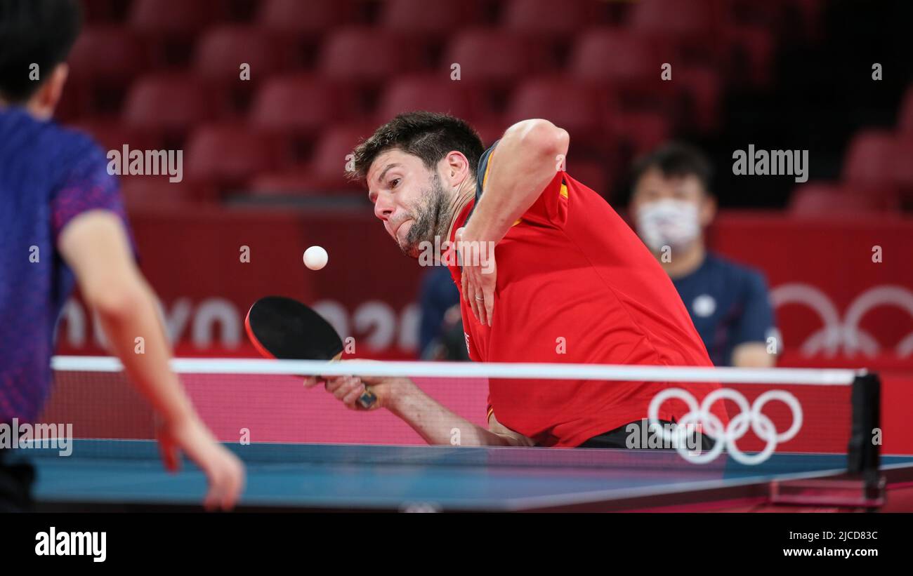 JULY 30th, 2021 - TOKYO, JAPAN: XXX in action during the Table Tennis Men's  Singles Bronze Medal Match at the Tokyo 2020 Olympic Games (Photo by Micka  Stock Photo - Alamy