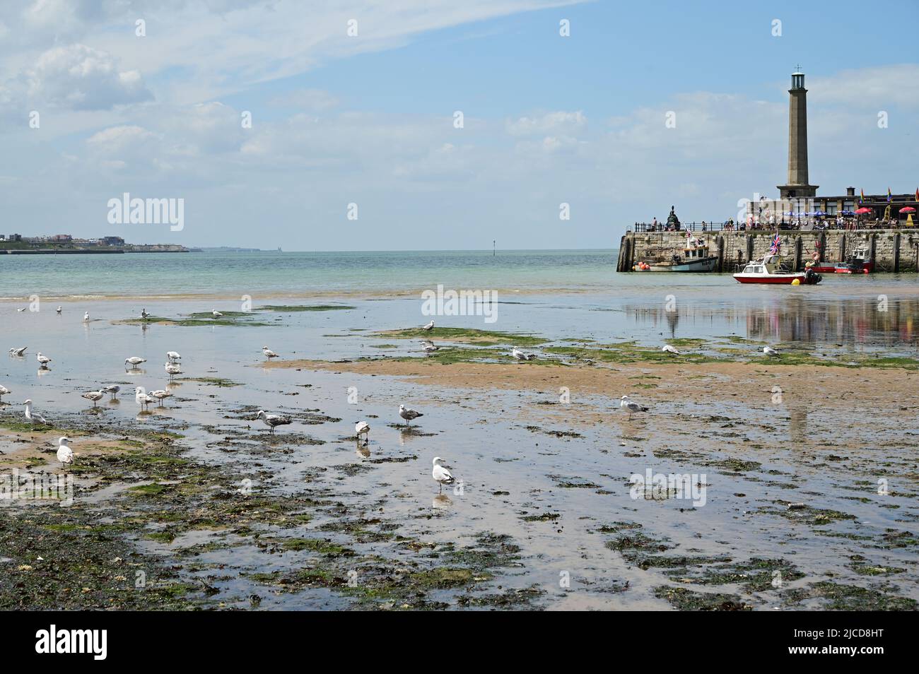 The tide is out at Margate harbour Stock Photo Alamy