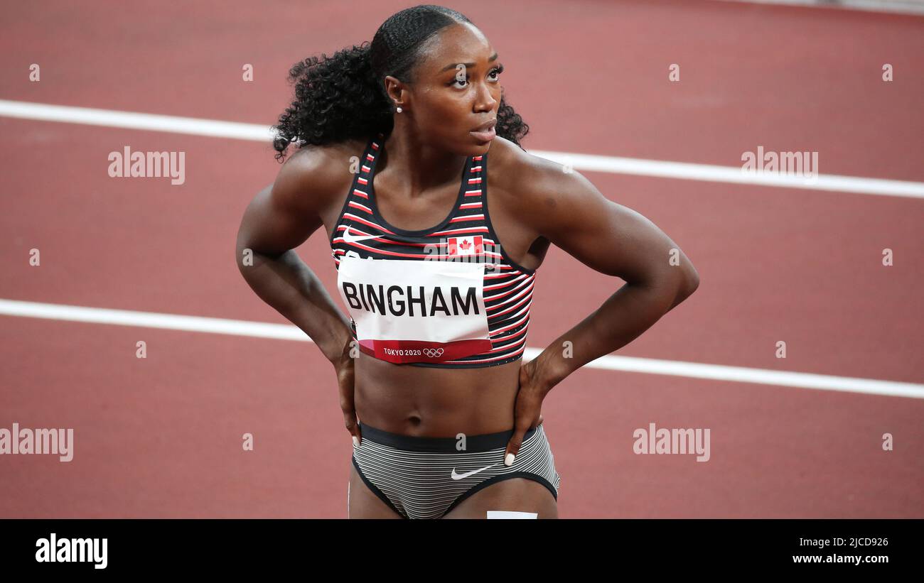 JULY 31st, 2021 - TOKYO, JAPAN: Khamica Bingham of Canada is 5th in 11.22 in the Women's 100m Semi-Final 1 at the Tokyo 2020 Olympic Games (Photo: Mic Stock Photo