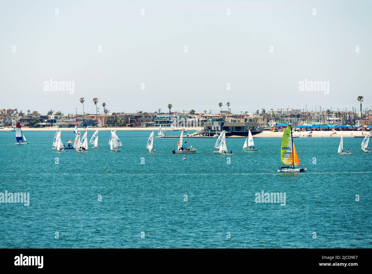 Boats on Mission Bay.  San Diego, California, USA. Stock Photo