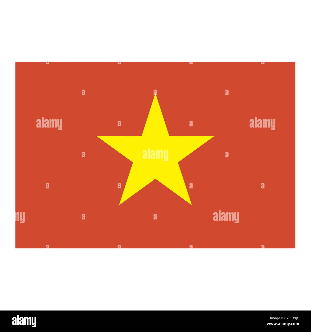 The National flag of the Socialist Republic of Vietnam (current standard version) Stock Vector