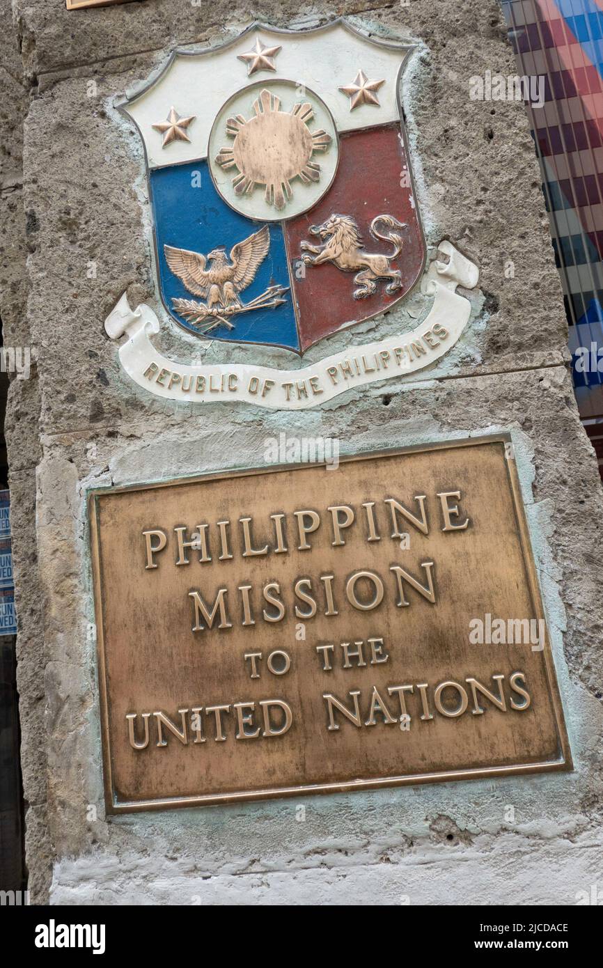 Permanent Mission of the Republic of the Philippines to the United Nations, Fifth Avenue, Nyc, USA, 2022 Stock Photo