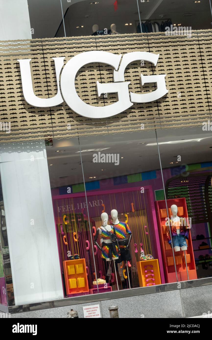 The UGG Store on Fifth Avenue Features Bright Summer Fashions, 2022, NYC,  USA Stock Photo - Alamy
