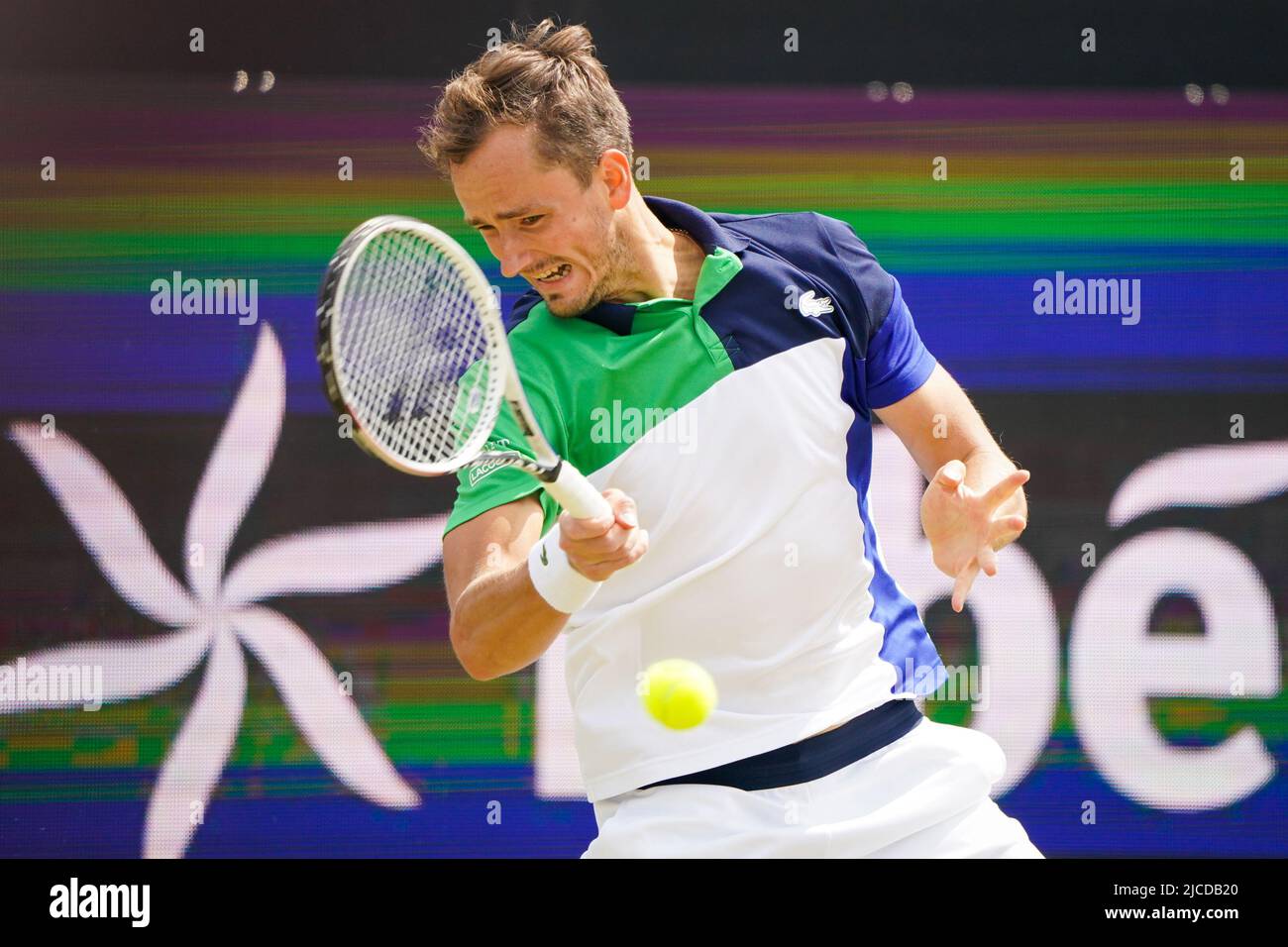'S-HERTOGENBOSCH, NETHERLANDS - JUNE 12: Daniil Medvedev of Russia during the Mens Singles Final match between Daniil Medvedev of Russia and Tim van Rijthoven of the Netherlands at the Autotron on June 12, 2022 in 's-Hertogenbosch, Netherlands (Photo by Joris Verwijst/BSR Agency) Stock Photo