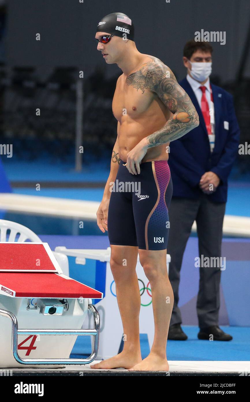 JULY 31st, 2021 - TOKYO, JAPAN: Caeleb Dressel wins the Gold Medal and ...