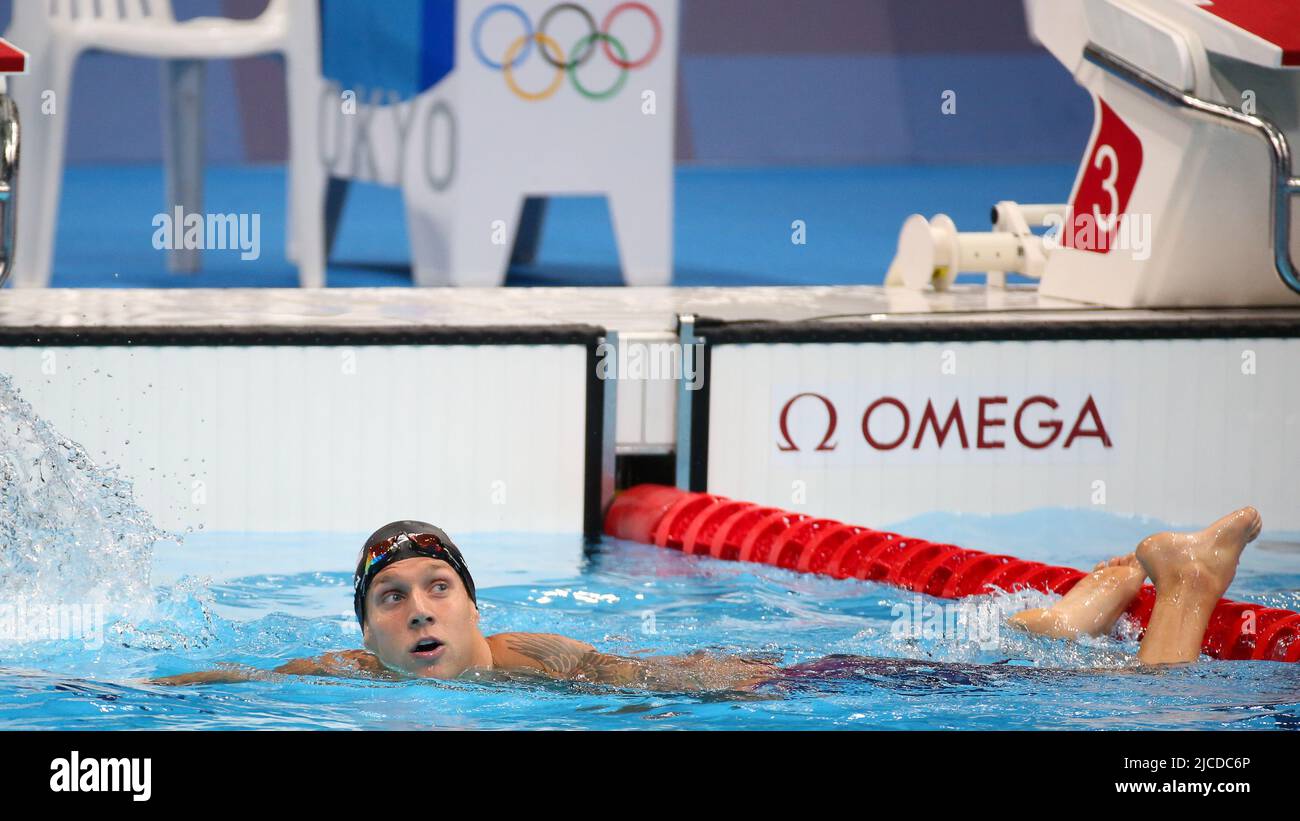 JULY 31st, 2021 - TOKYO, JAPAN: Caeleb Dressel wins the Gold Medal and ...