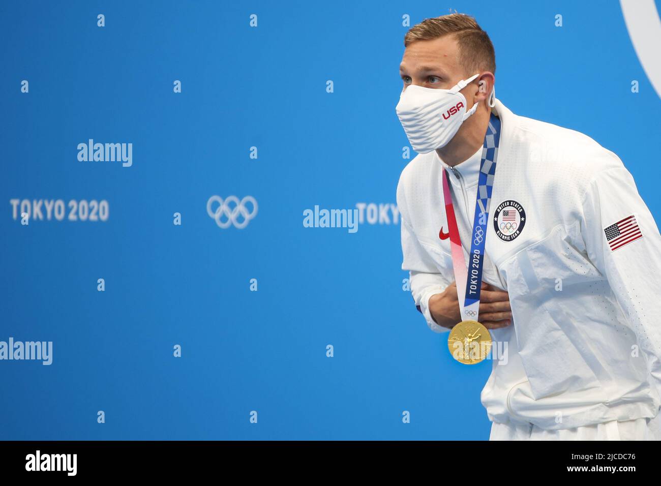 JULY 31st, 2021 - TOKYO, JAPAN: Caeleb Dressel wins the Gold Medal and ...
