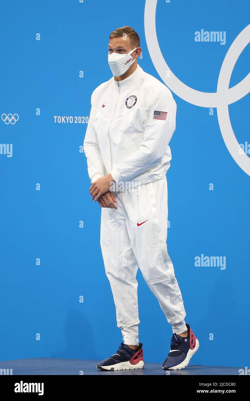 JULY 31st, 2021 - TOKYO, JAPAN: Caeleb Dressel wins the Gold Medal and ...