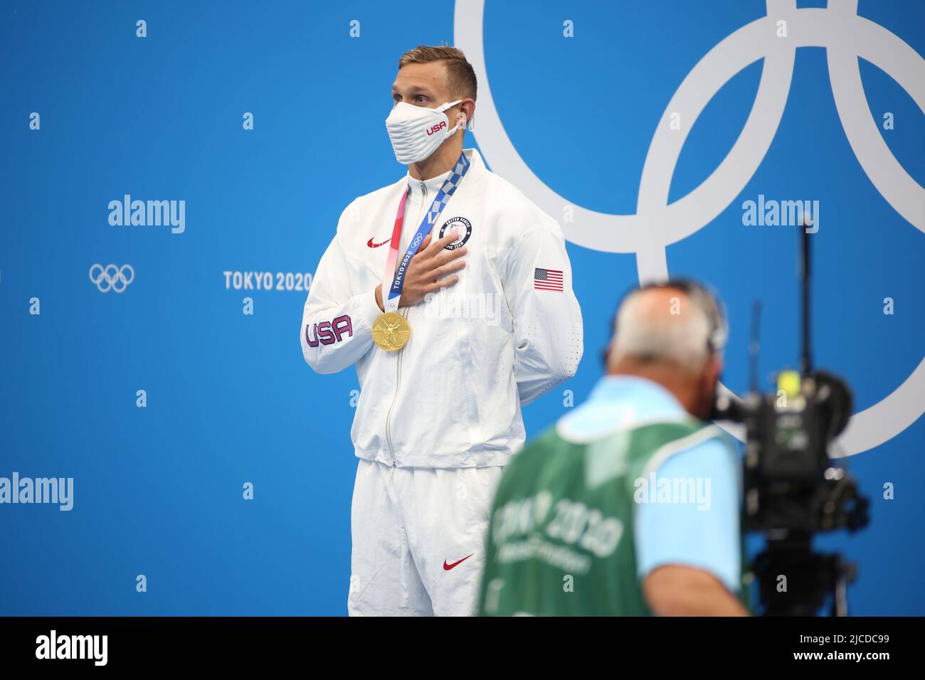 JULY 31st, 2021 - TOKYO, JAPAN: Caeleb Dressel wins the Gold Medal and ...
