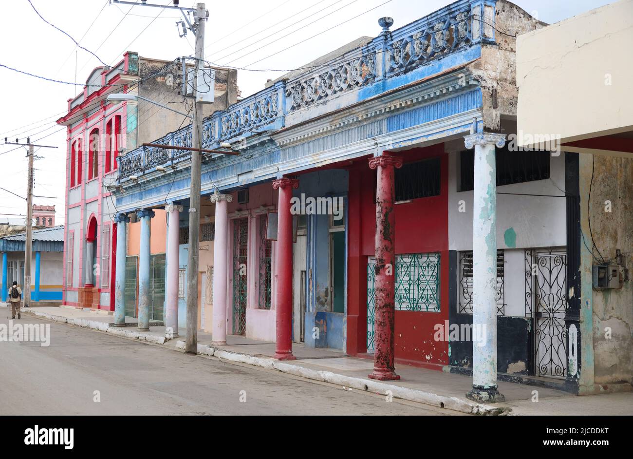 The characteristic houses of Moron, Cuba Stock Photo Alamy