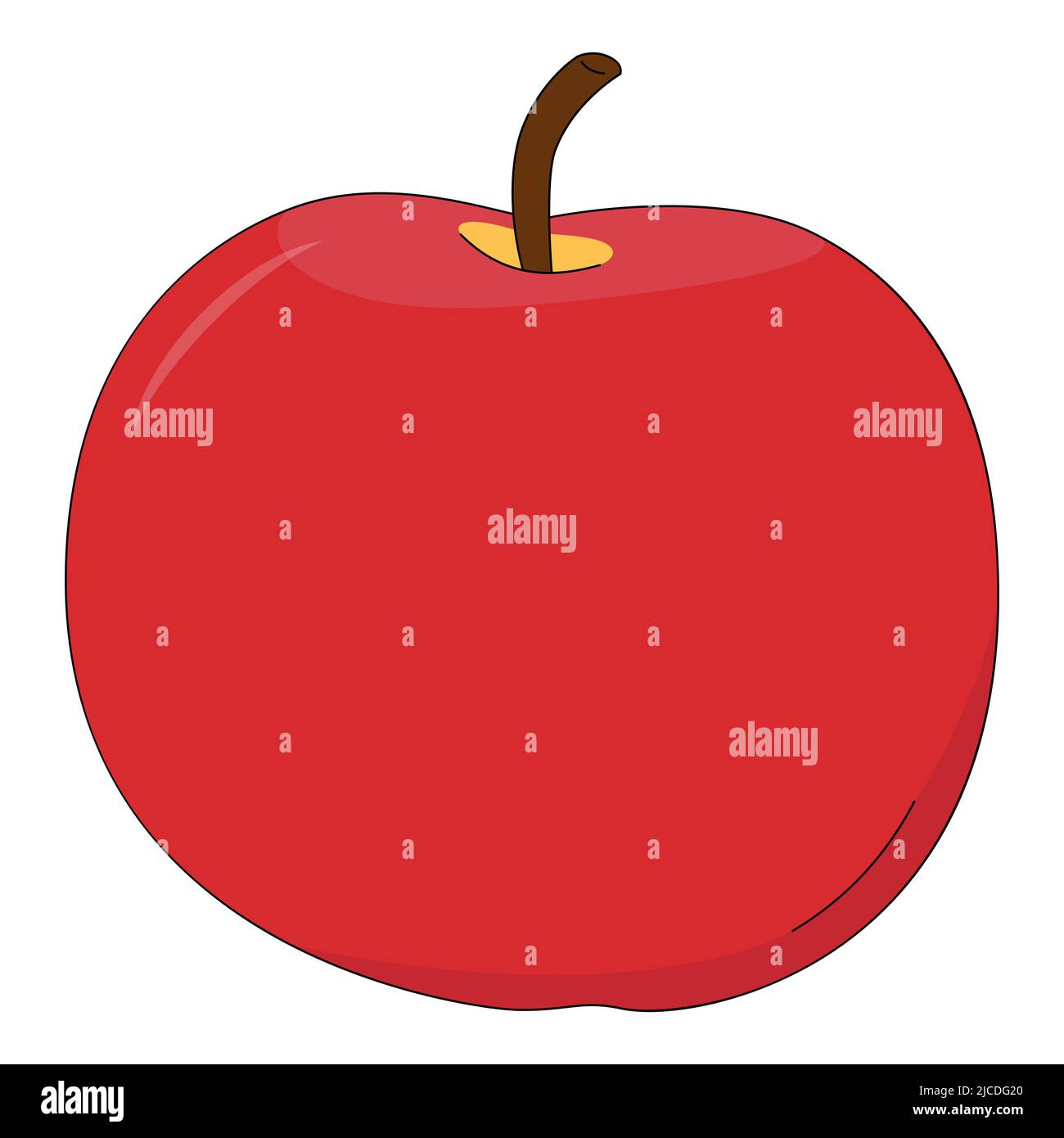 Vector illustration of apple. Fruit in cartoon style isolated on white background Stock Vector