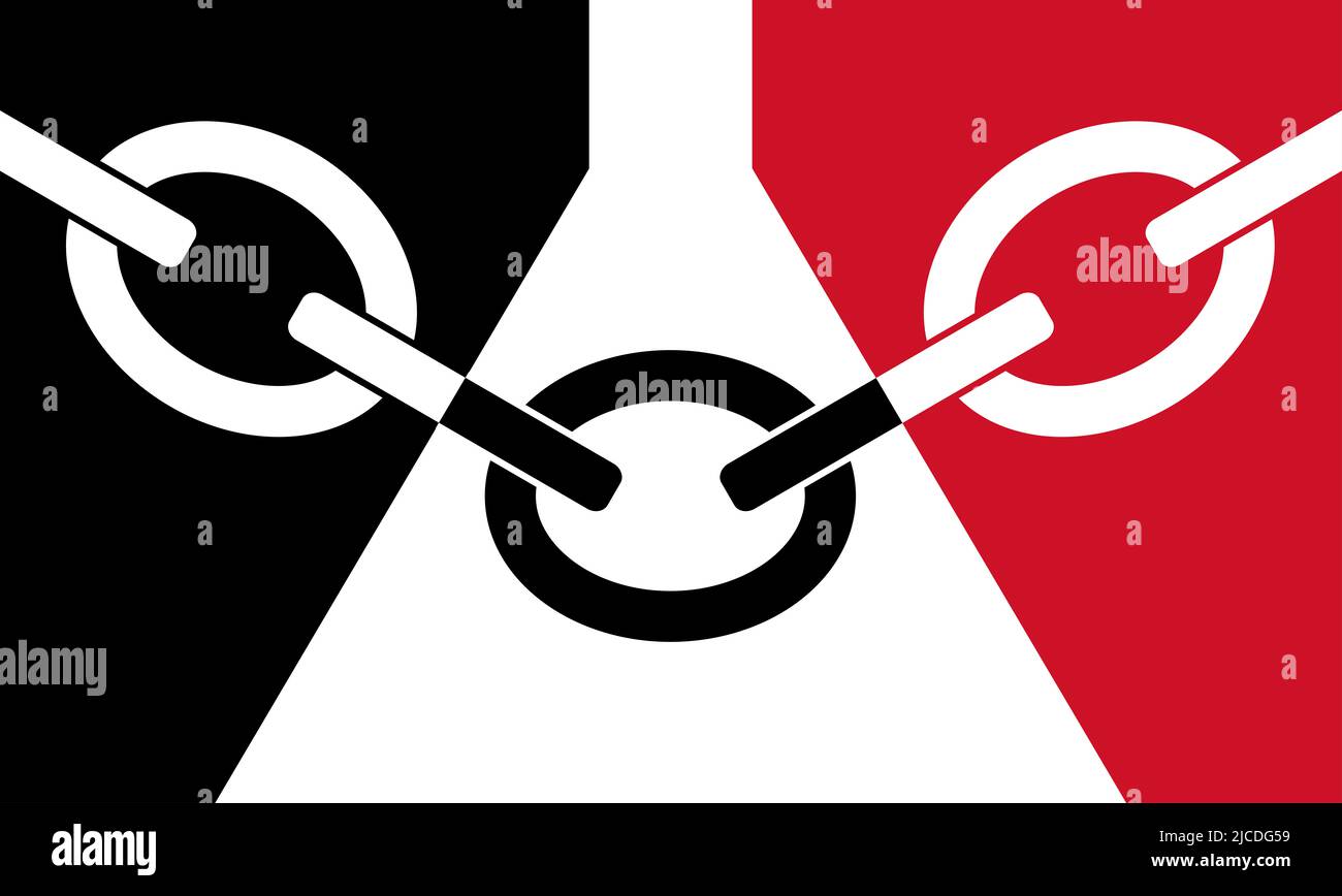 The flag of the United Kingdom Black Country a part of the West Midlands including Walsall Dudley and other surounding areas Stock Photo