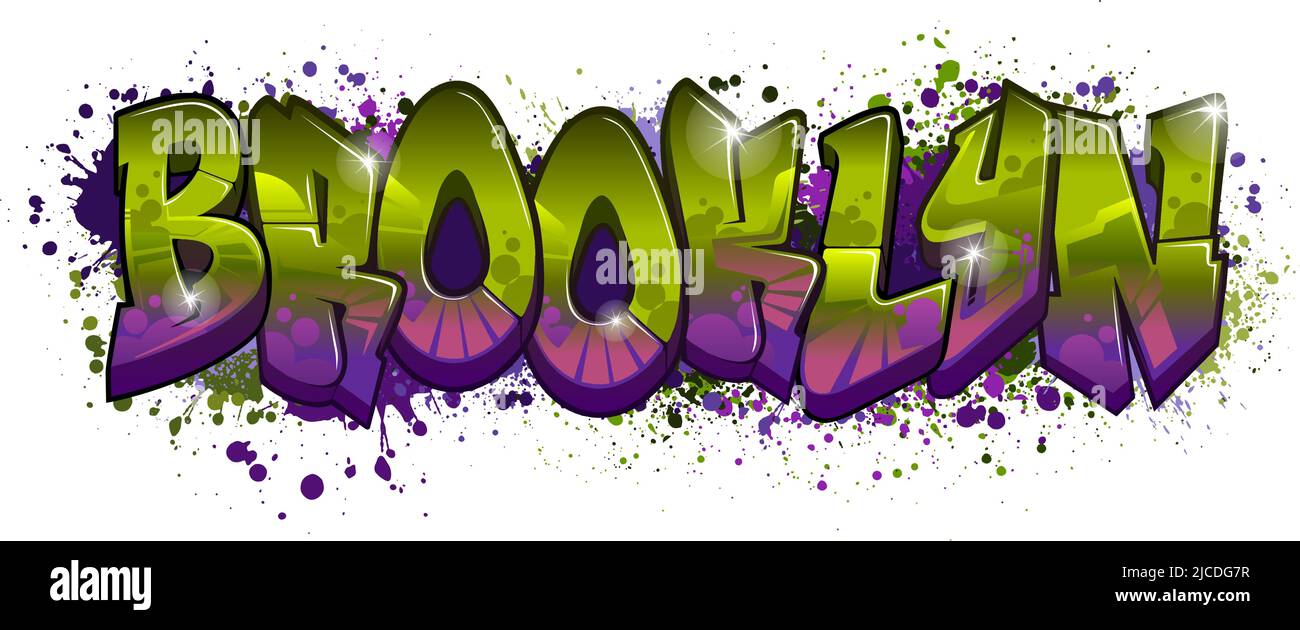 A Cool Genuine Wildstyle Graffiti Name Design Brooklyn Stock Vector