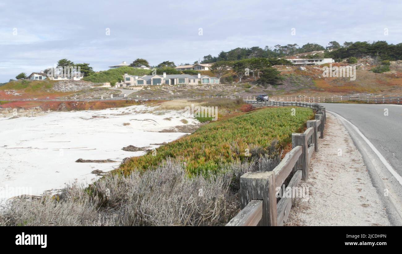 17mile drive scenic road, Monterey California USA. Trip along ocean