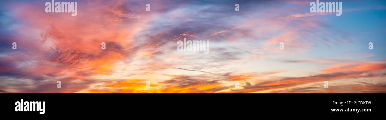 Colorful sunset, sunrise sky with clouds. Nature background Stock Photo ...