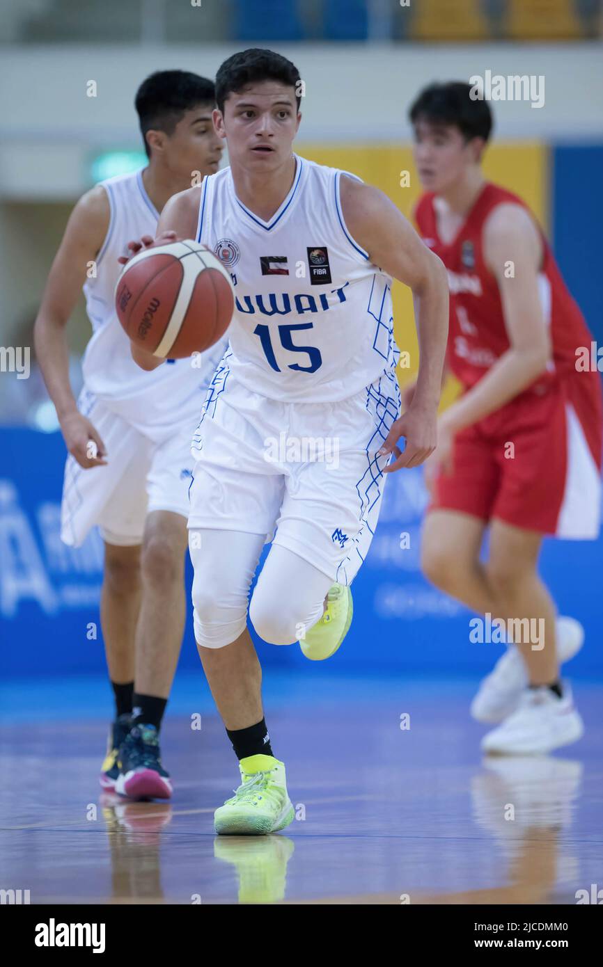 Doha, Qatar. 12th June, 2022. Hashim M B A Asadallah of Kuwait Basketball team in action during