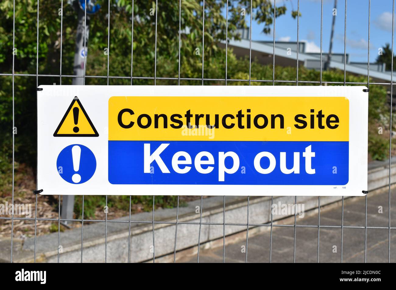 Sign: 'Construction site Keep out' Stock Photo