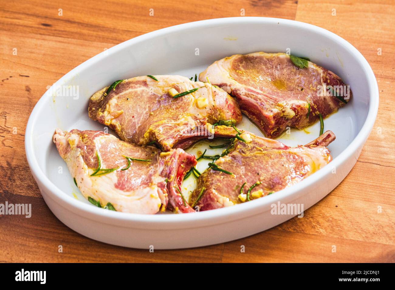 Marinated Iberico pork chops Stock Photo Alamy