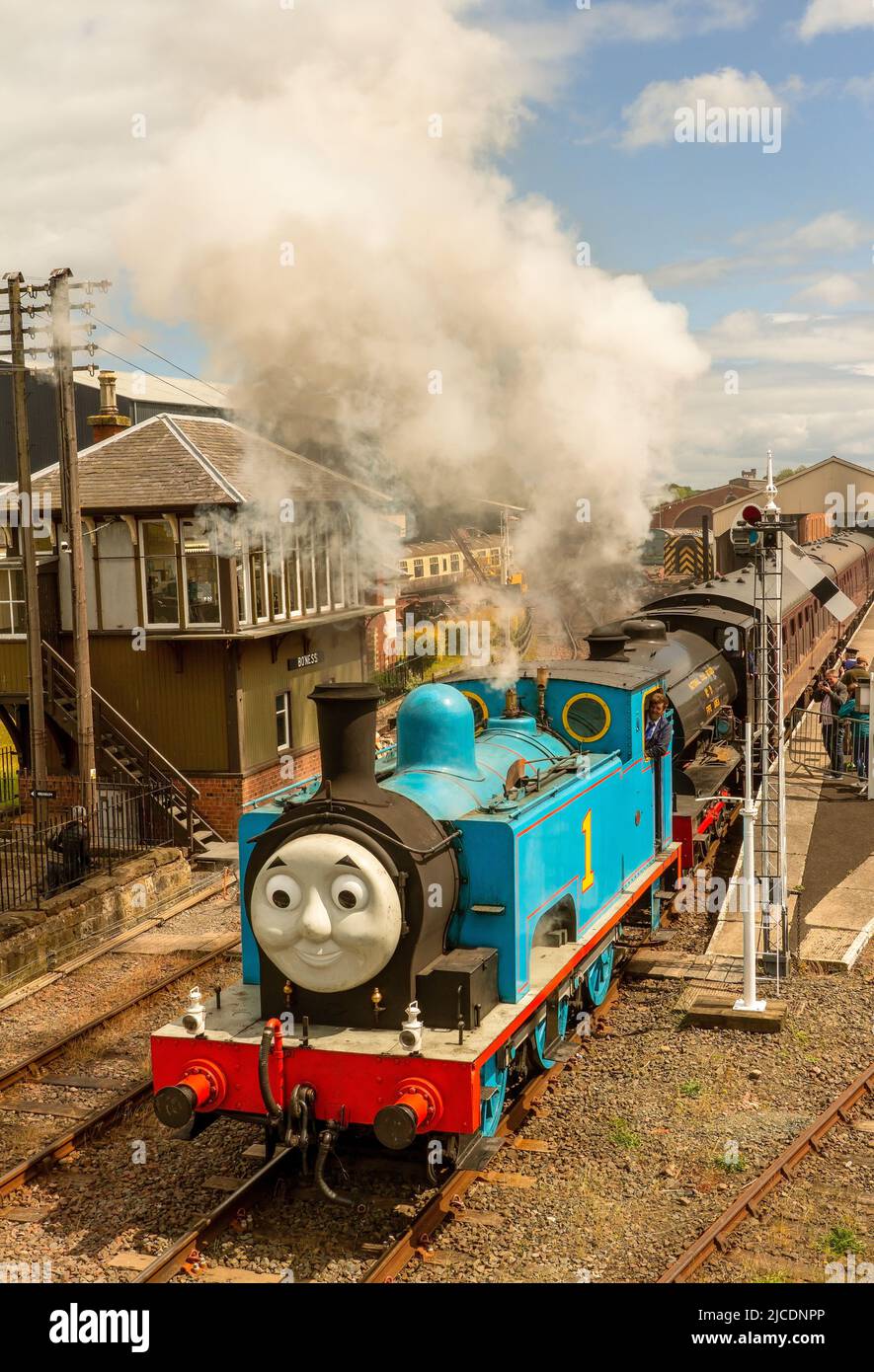 Thomas the Tank Engine at the Bo'ness and Kinneil Railway Bo'ness, West Lothian, Scotland, UK
