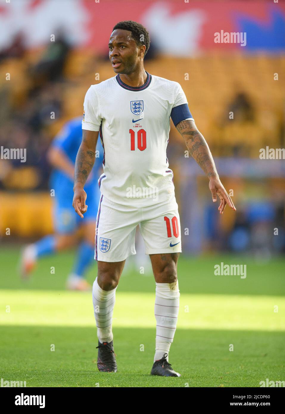 11 Jun 2022 - England v Italy - UEFA Nations League - Group 3 - Molineux Stadium  Raheem Sterling during the match against Italy. Picture Credit : © Mark Pain / Alamy Live News Stock Photo