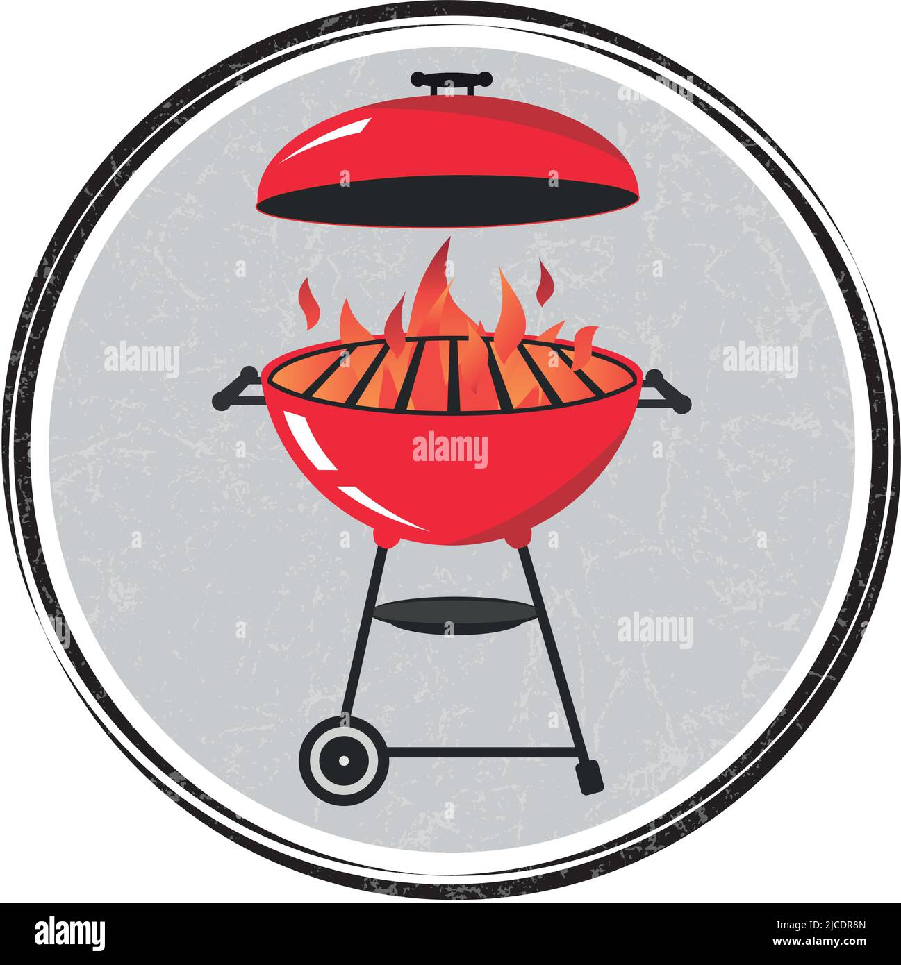 red BBQ Grill appliance vector design illustration Stock Vector
