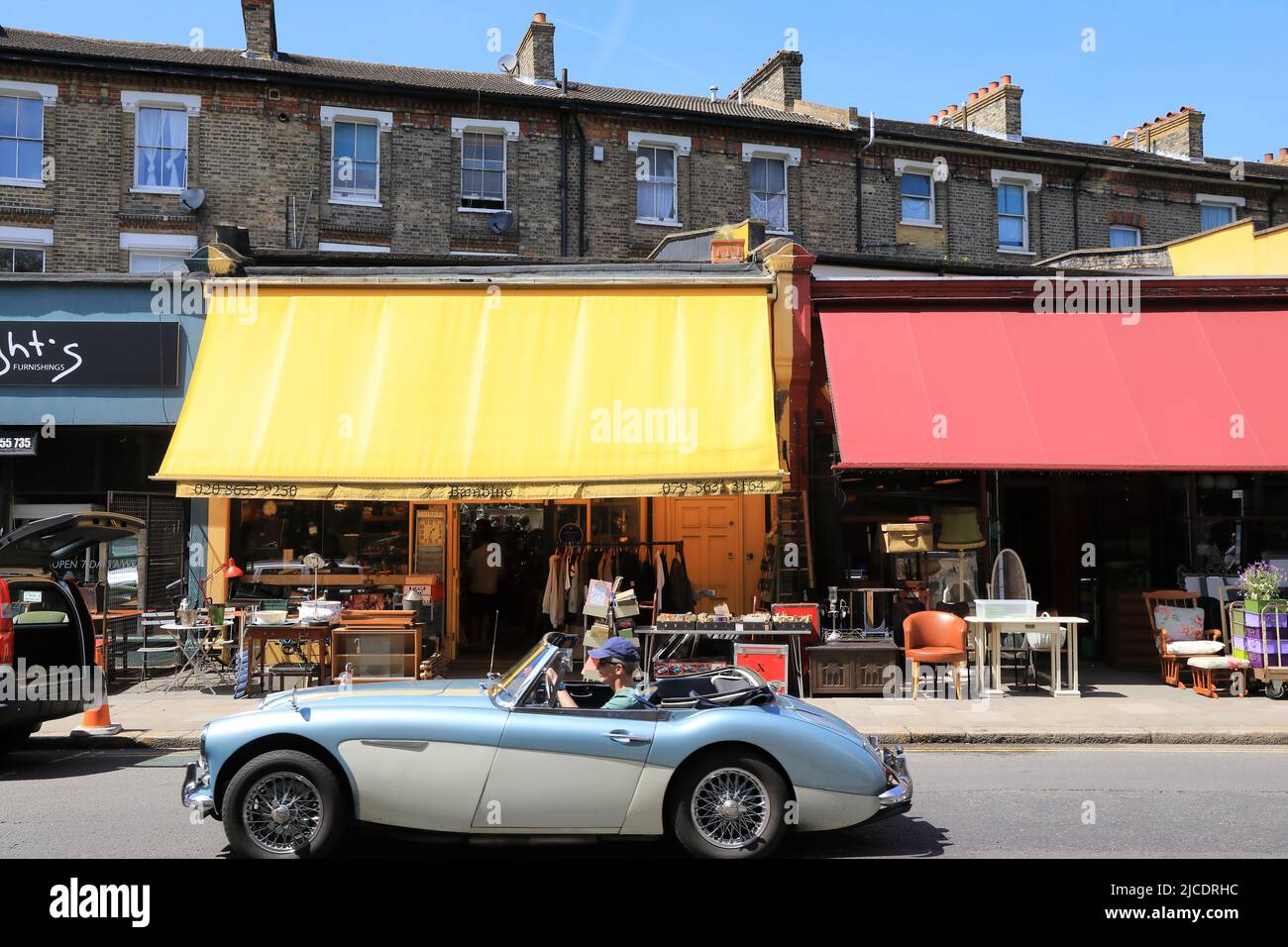 Antique shops on Church Road in the Westow Triangle in Crystal Palace, south London, UK Stock