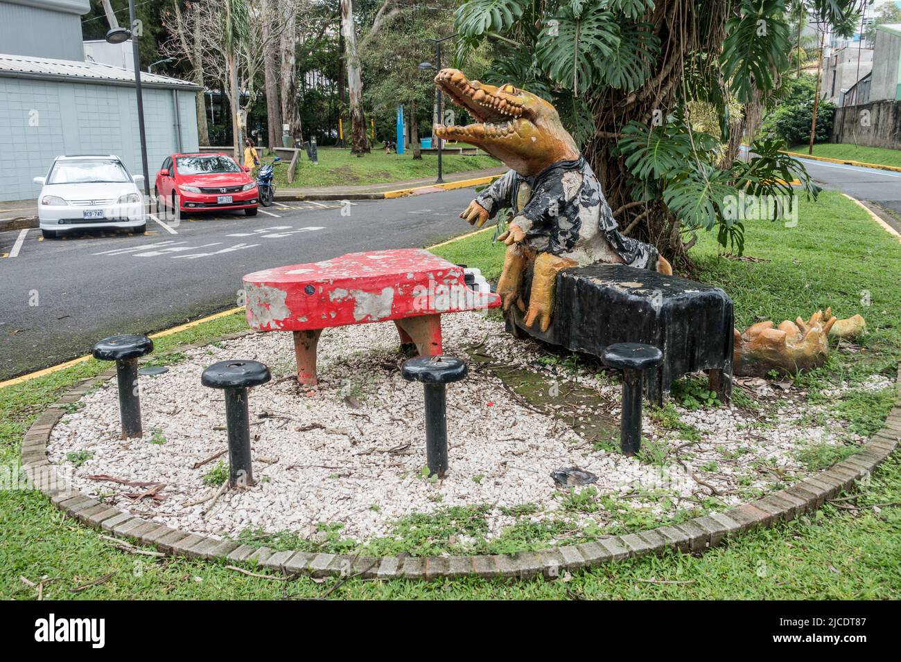 Unusual sculpture on the San Pedro campus of the University of Costa Rica. Stock Photo