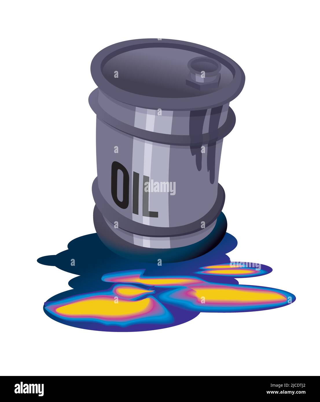 Cartoon barrel of oil. Cartoon illustration of metal barrel with oil