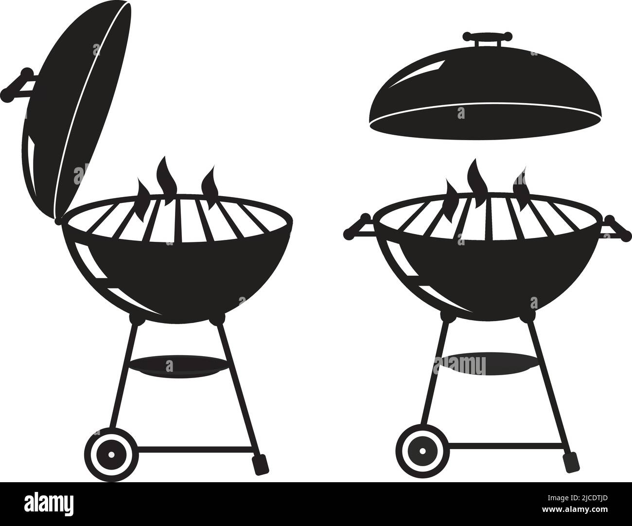 BBQ Grill appliance black silouhette vector illustration Stock Vector