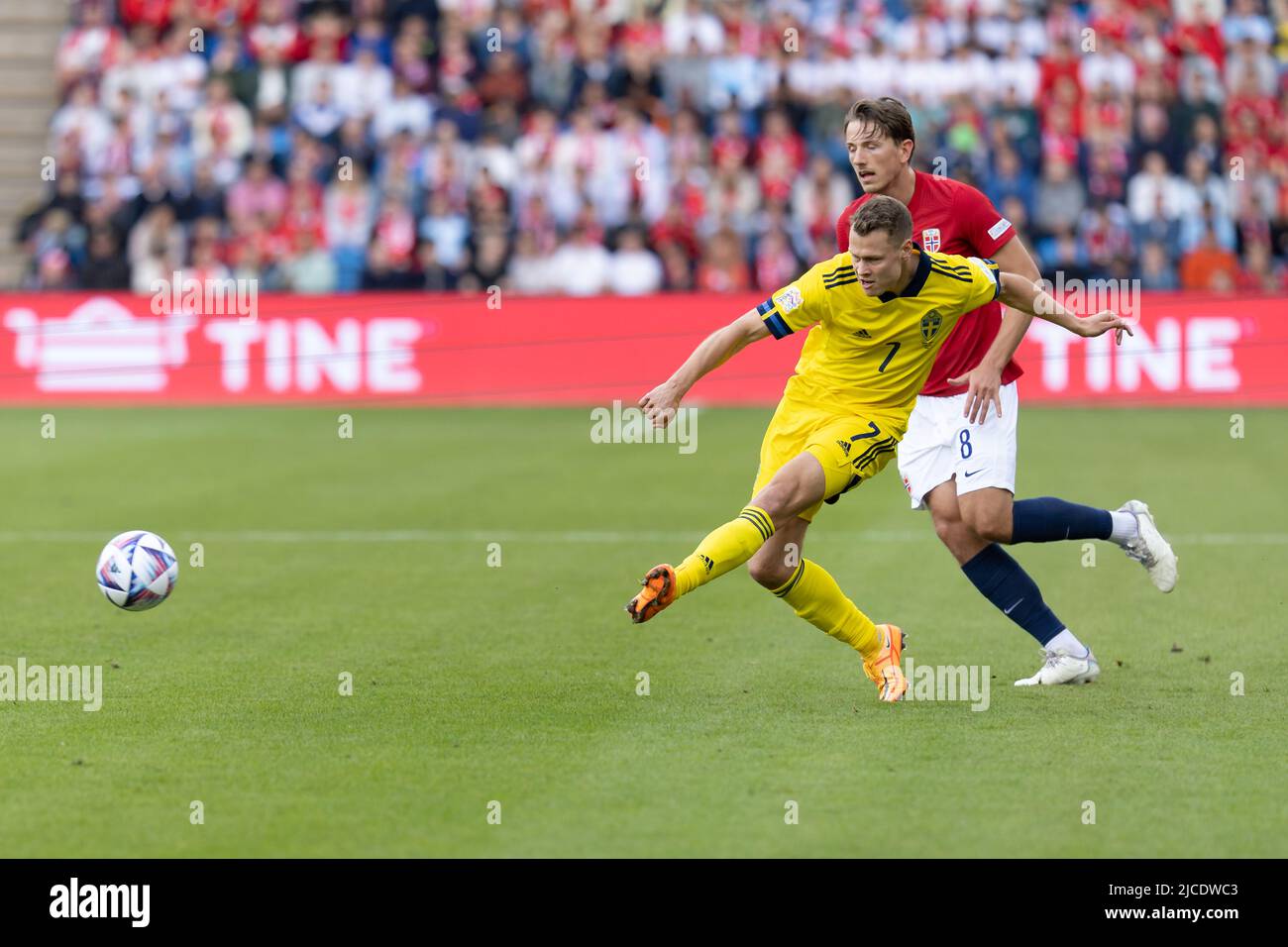 Oslo, Norway 12 June 2022, Viktor Claesson of Sweden in action during the UEFA nations league group H match between Norway and Sweden at the Ullevaal Stadion in Oslo, Norway. credit: Nigel Waldron/Alamy Live News Stock Photo