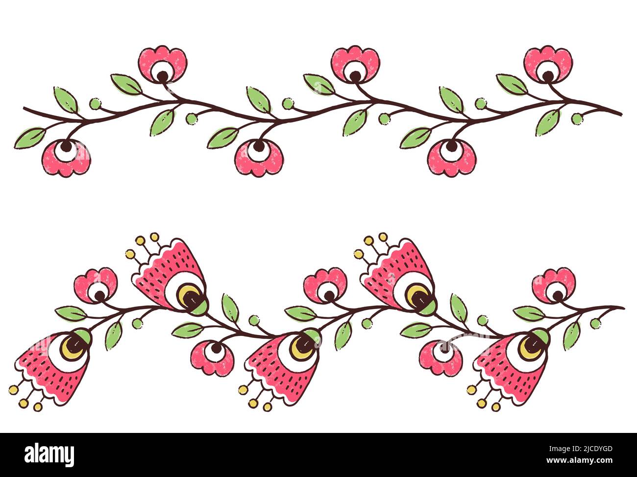 Vector pattern design in the styles of Ukrainian folk traditional