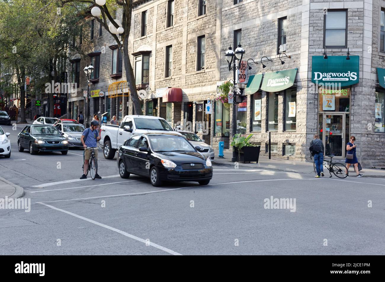 SaintDenis street in downtown Montreal, Quebec,Canada Stock Photo Alamy