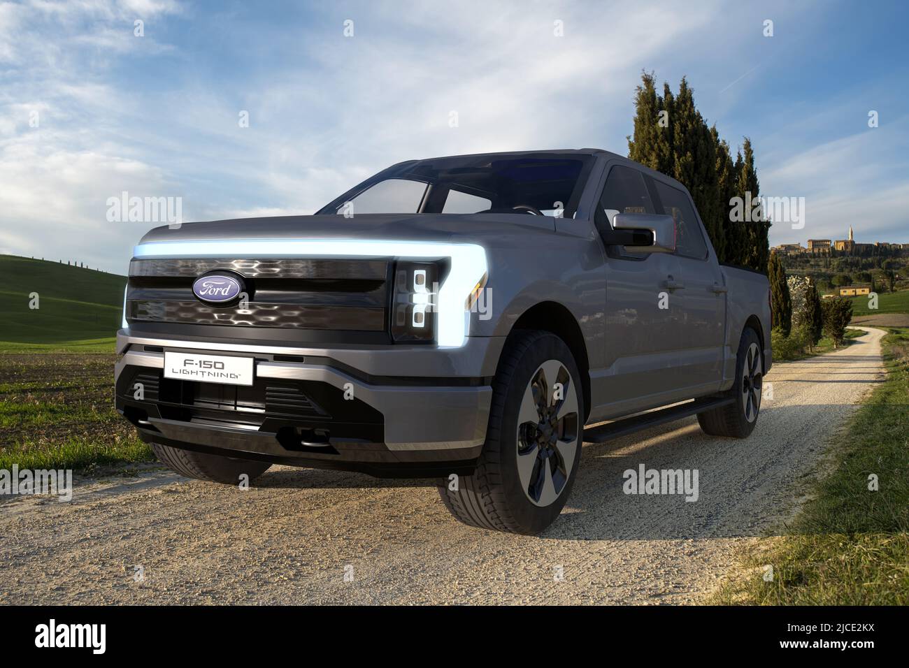 Ford F-150 Lightning Electric Truck Stock Photo