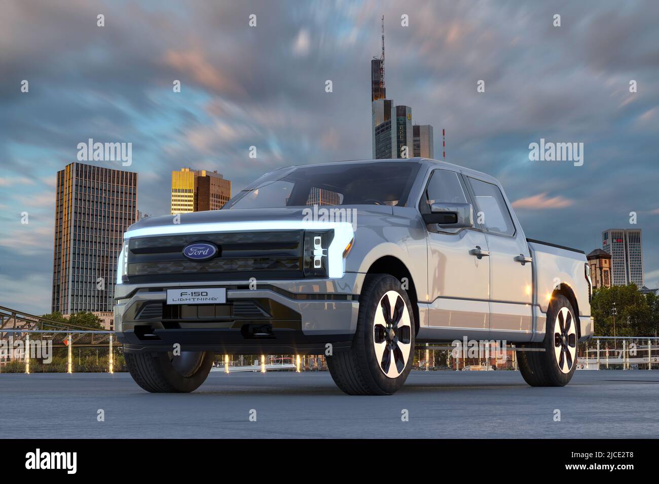 Ford F-150 Lightning Electric Truck Stock Photo