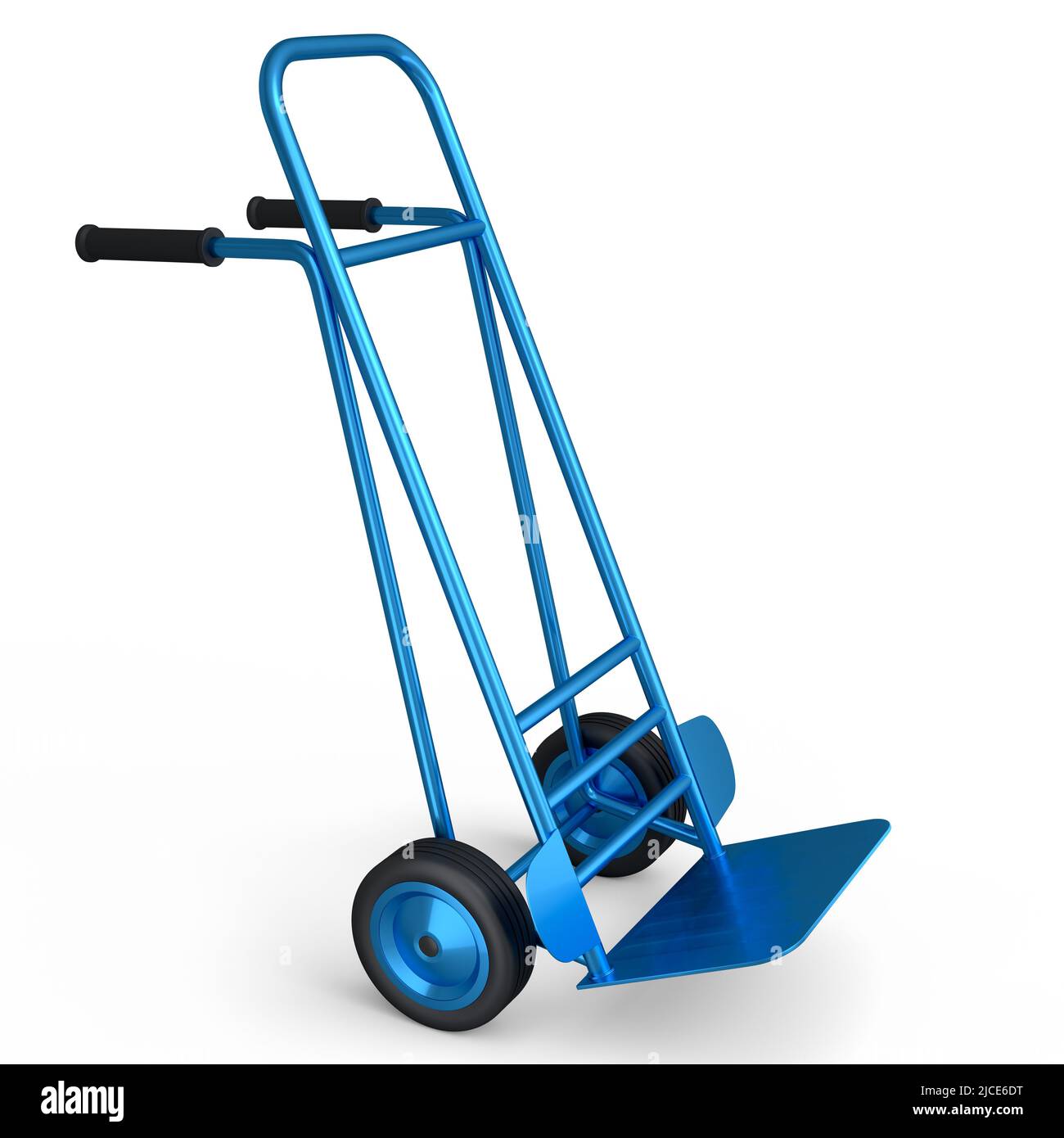 Empty hand truck or dolly isolated on white background. 3d render of