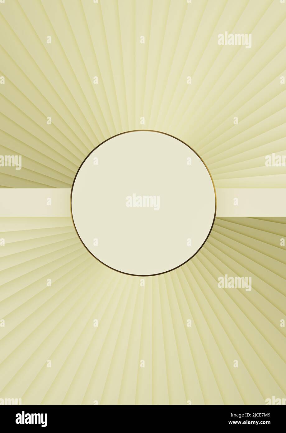 Pastel, light, citrus yellow 3D rendering top view flat lay product ...