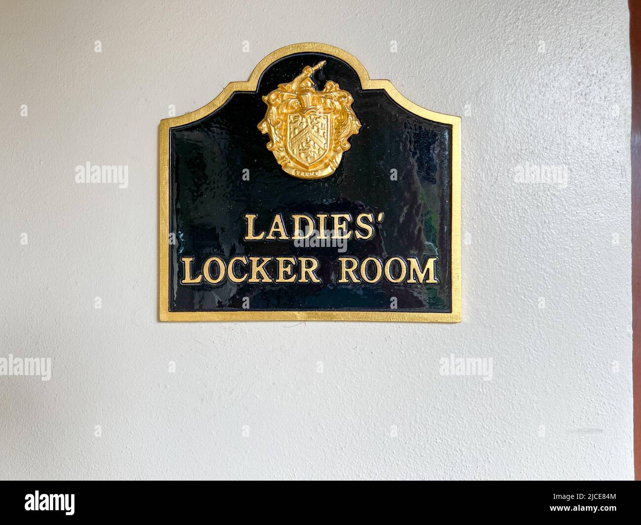 Jupiter, FL USA - May 31, 2022:  The Ladies Locker Room sign at the Trump National Golf Course club House in Jupiter, Florida. Stock Photo