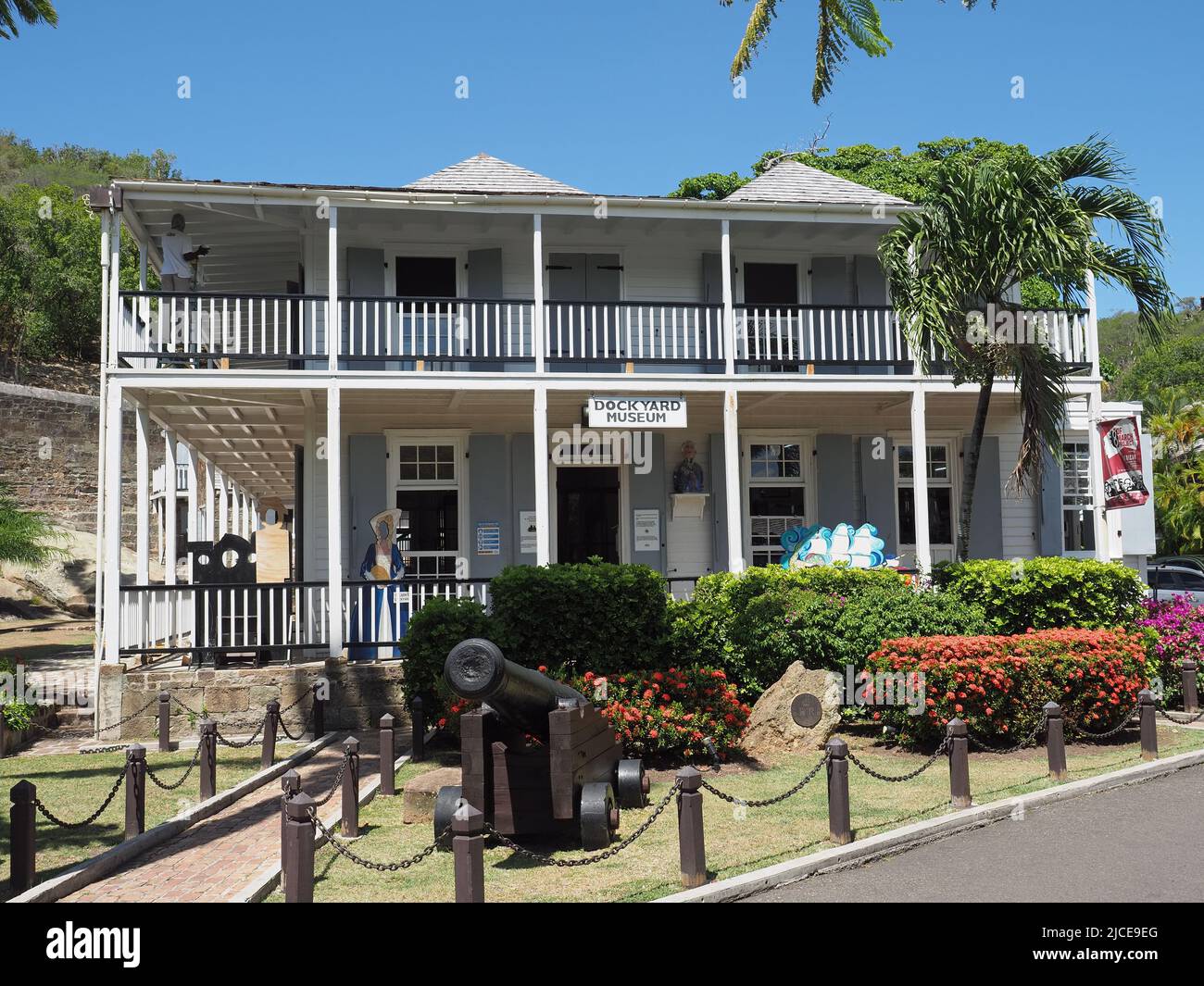 Front view of the Dockyard Museum at Nelson's Dockyard at English Harbour in Antigua Stock Photo