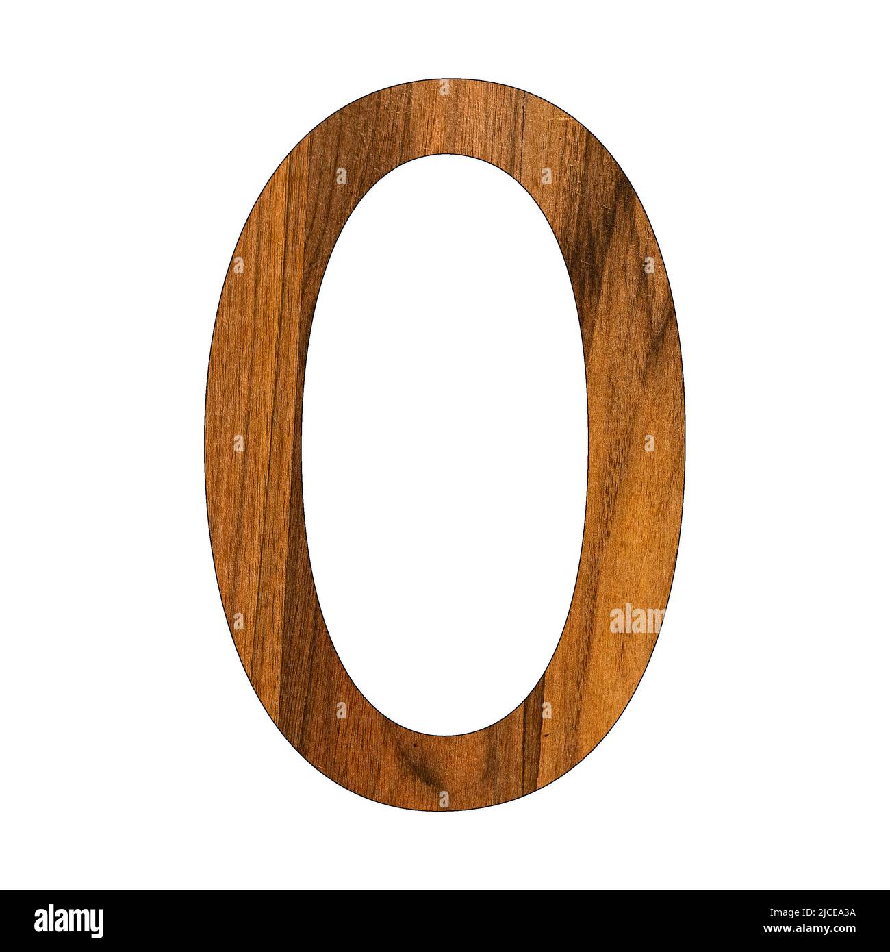 Number 0 in wood texture - White background Stock Photo - Alamy