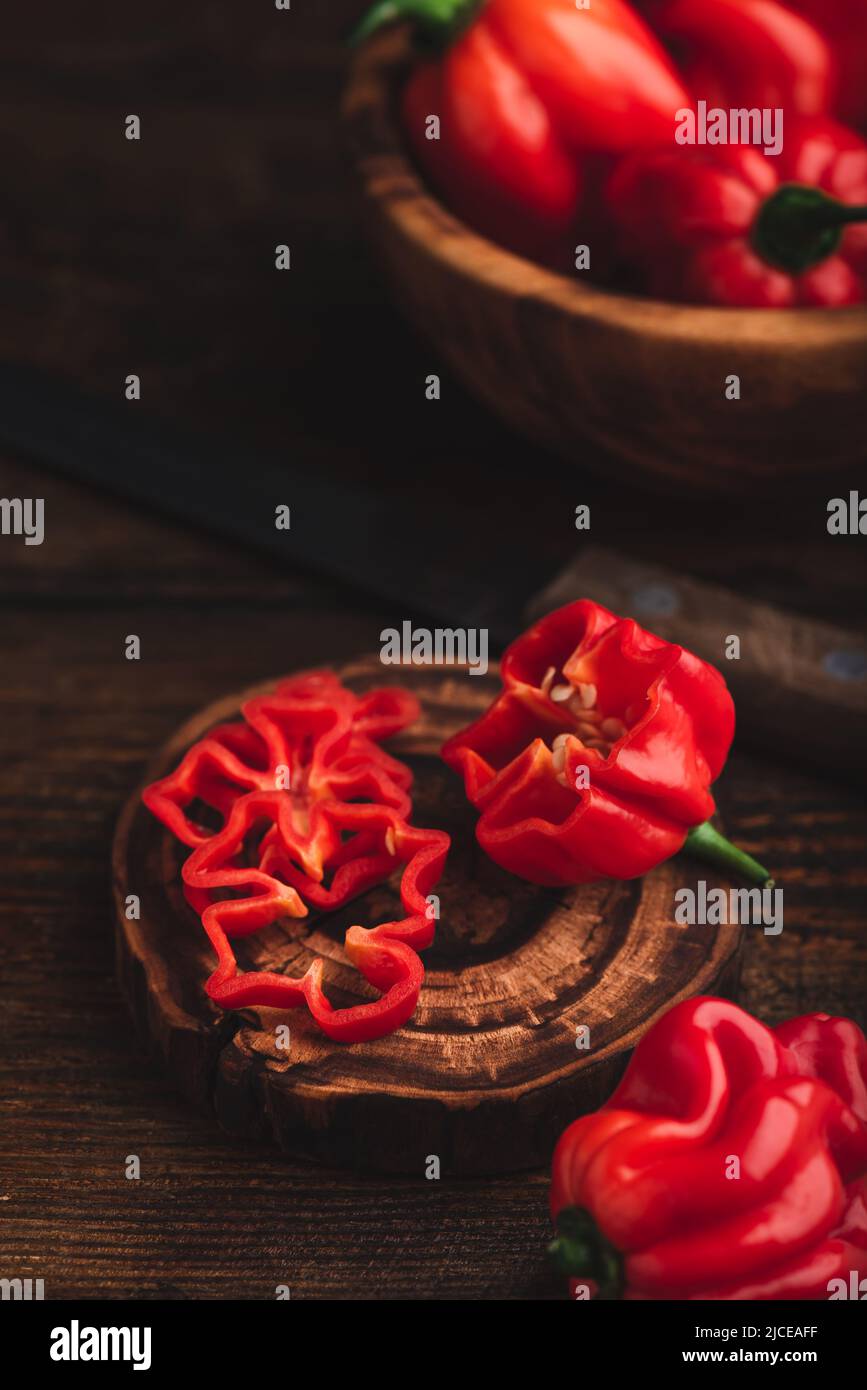 Red hot chili pepper eating hi-res stock photography and images - Alamy