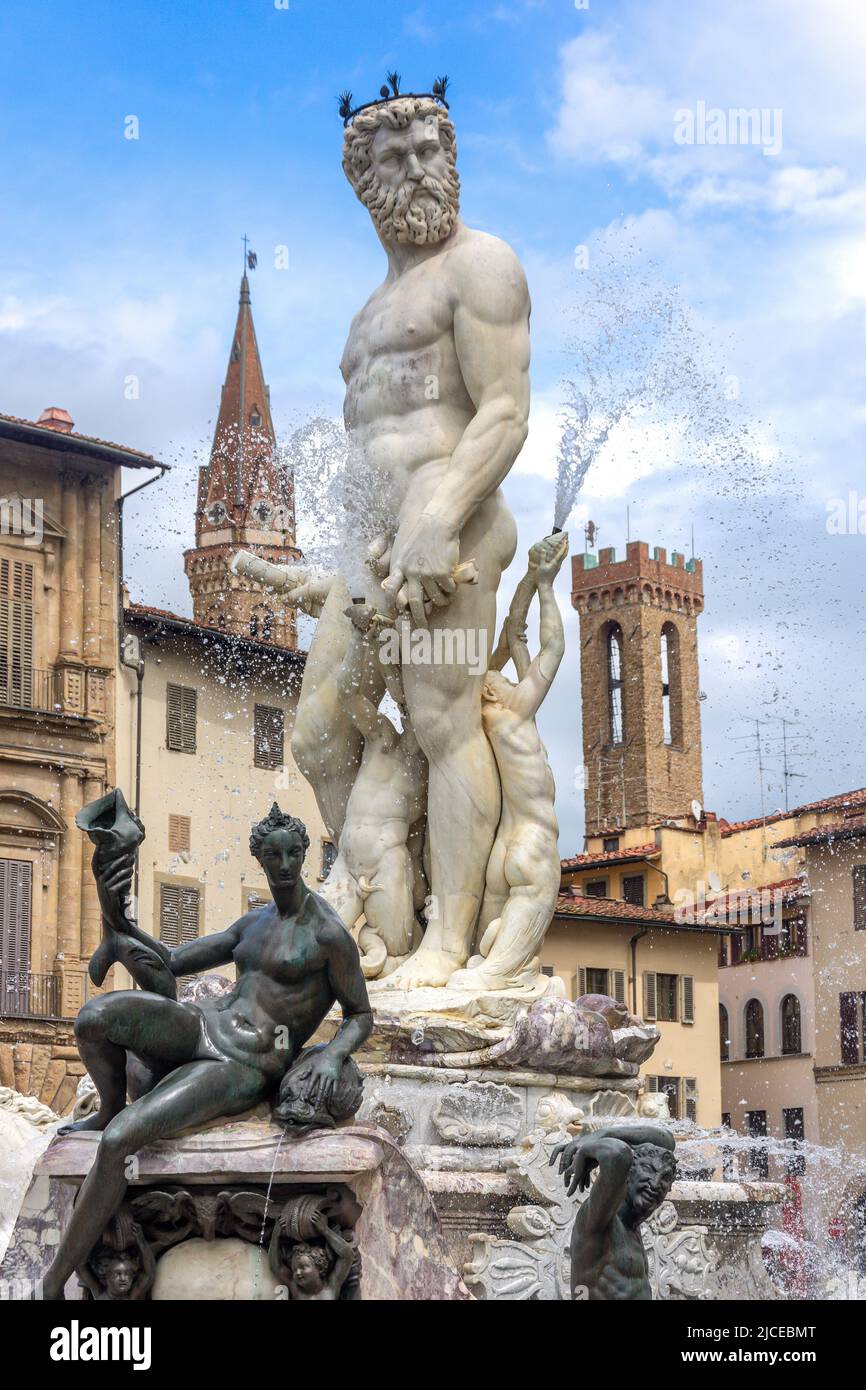 Fountain of Neptune (Fontana del Nettuno), Piazza della Signoria, Florence (Firenze), Tuscany Region, Italy Stock Photo