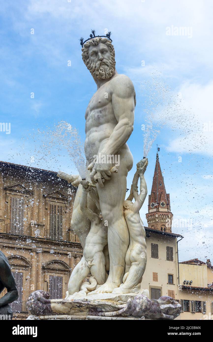 Fountain of Neptune (Fontana del Nettuno), Piazza della Signoria, Florence (Firenze), Tuscany Region, Italy Stock Photo