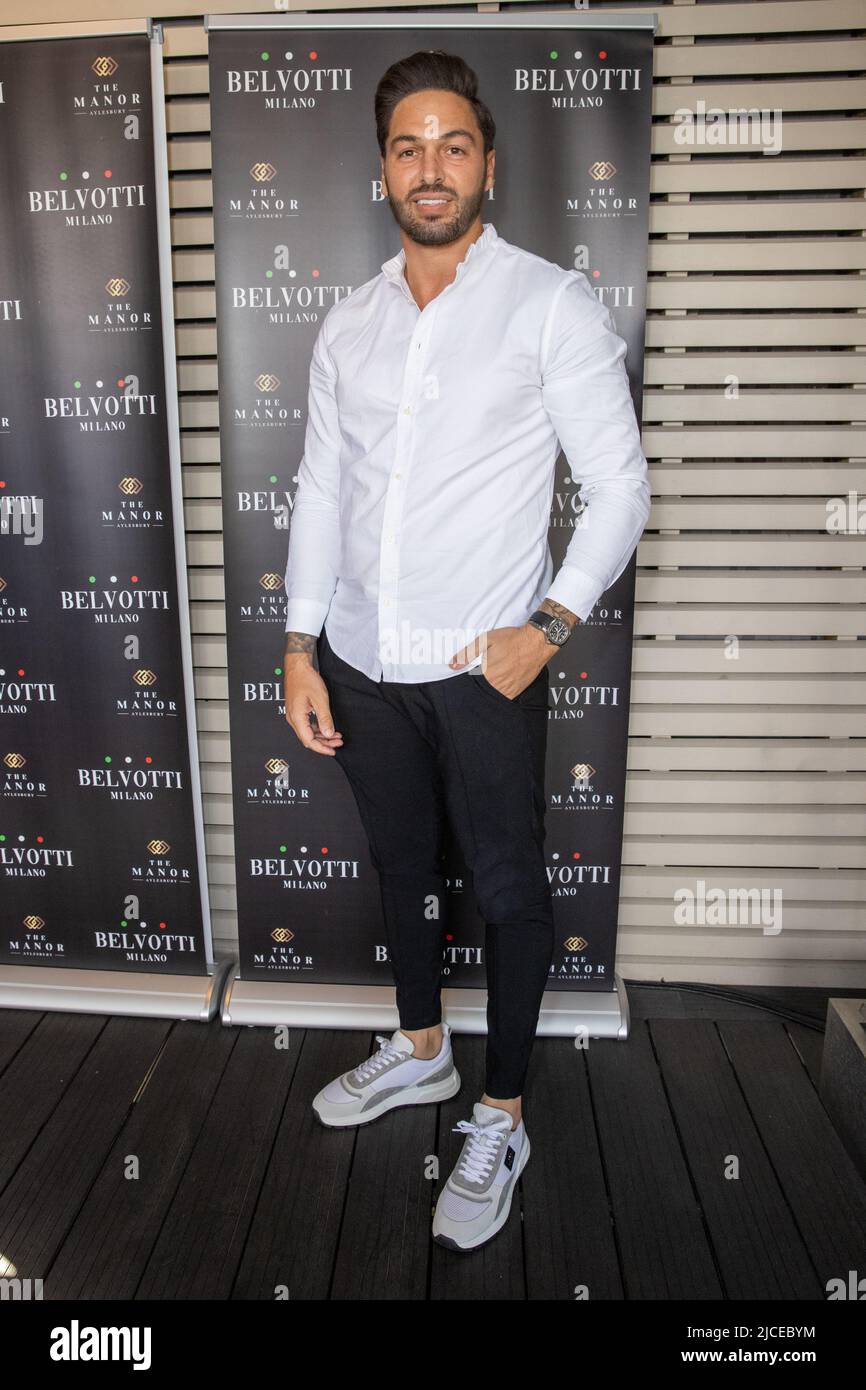 Celebs guests attend event as Mario Falcone returns to his fashion roots.  He has a party for the launch his own line of trainers, Belvotti Milano at  The Manor in Aylesbury Featuring: