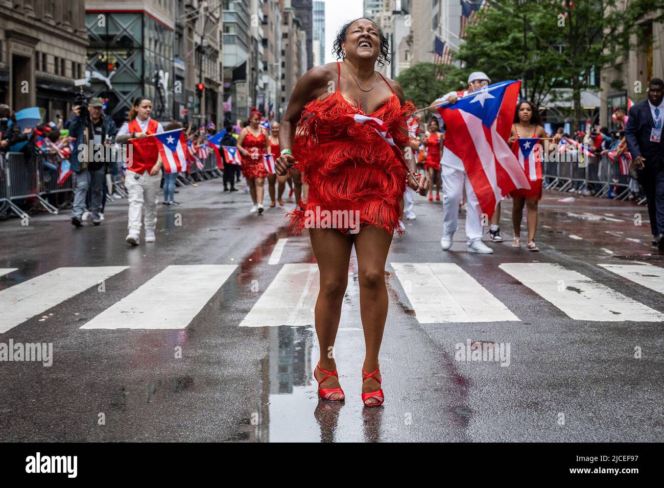New York, USA. 12th June, 2022. Thousands march in the first Puerto