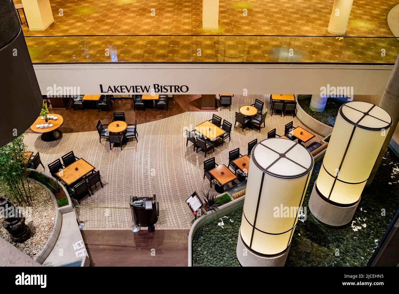 Los Angeles, APR 29 2015 - Interior view of The Westin Bonaventure Hotel Stock Photo