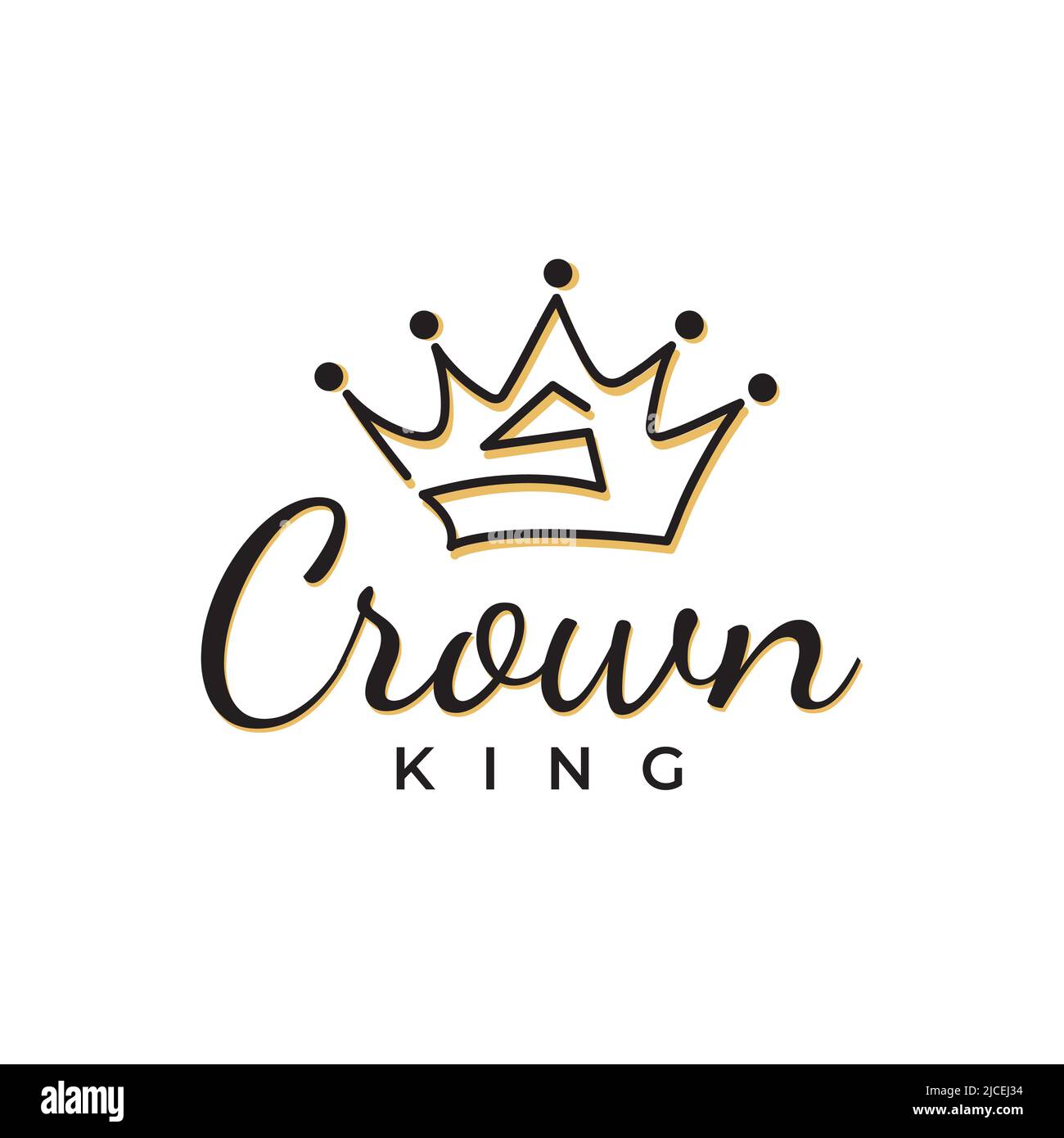 King And Queen Couple Design Black Text And Gold Crown Isolated On White  Background Stock Illustration - Download Image Now - iStock