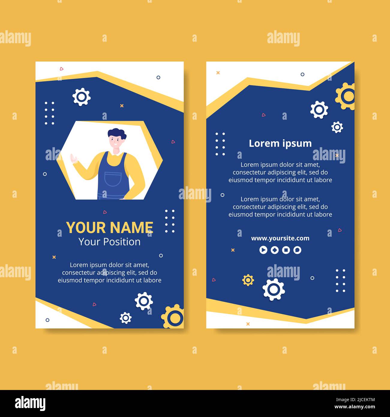 Car Service Card Vertical Template Social Media Flat Cartoon Background ...
